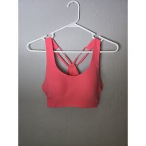 Move Theology Women's Size Small Scoop Neck Criss Cross Strap Sports Bra Pink